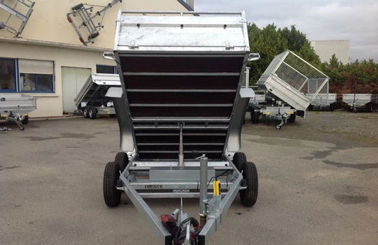 Remolque basculante de alta resistencia Lider, PTAC 1500 kg, ejes dobles con freno